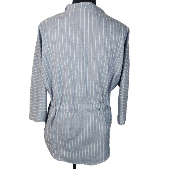 Bobi Black Blue & White Lightweight Jacket Drawstring Waist Small - Picture 6 of 9